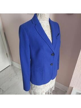 Talbots Blue Blazer Jacket Women's Size 10 Two Button Career Lined Flawless